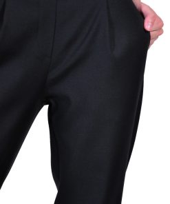 Pantalon cu elastic in talie, negru