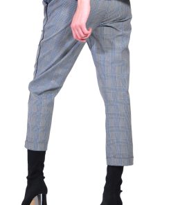 Pantalon 3/4 de dama, gri-bleu