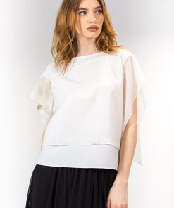 Bluza alba de dama cu volane, RVL