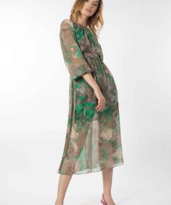 Rochie voal bej/verde RVL