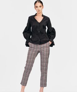 Pantalon dama RVL - gri/rosu