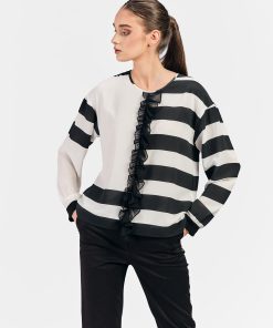 Bluza dama RVL - alb/negru