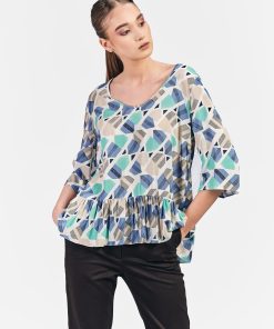 Bluza dama RVL - alb/vernil