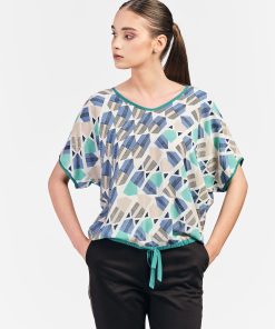 Bluza dama RVL - alb/vernil