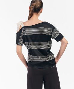 Bluza dama RVL - negru/dungi