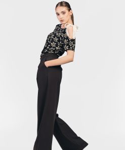 Bluza dama RVL - negru/flori