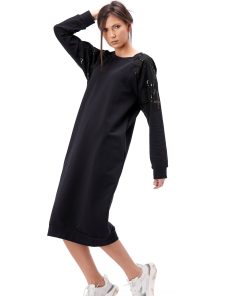 rochie neagra din tricot