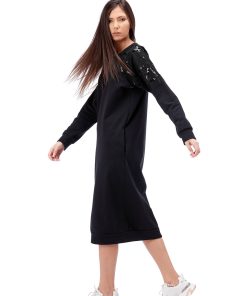 rochie neagra din tricot