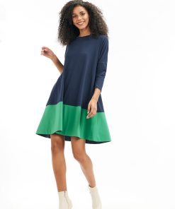 Rochie dama bleumarin/verde