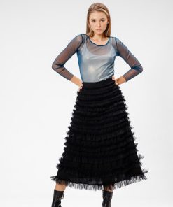 Top din tulle bleumarin RVL