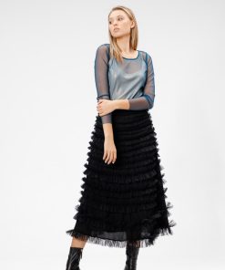 Top din tulle bleumarin RVL