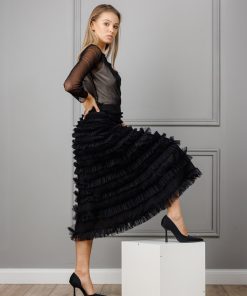 Top din tulle negru RVL