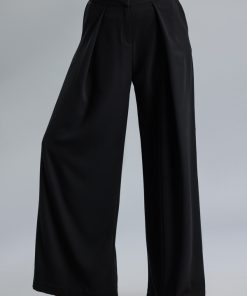 Pantalon negru, cu pliu RVL