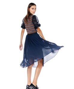 Bluza maro lurex, cu maneci din tulle RVL