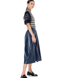 Bluza gri lurex, cu maneci din tulle RVL