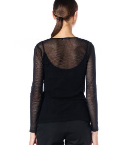 Top din tulle negru RVL