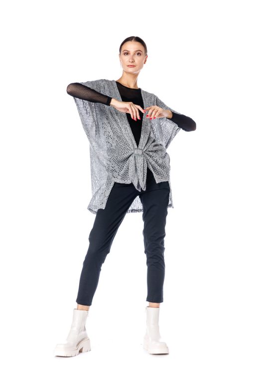 Cardigan gri, cu catarama RVL