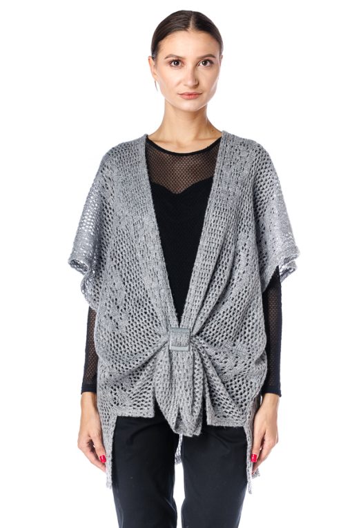 Cardigan gri, cu catarama RVL