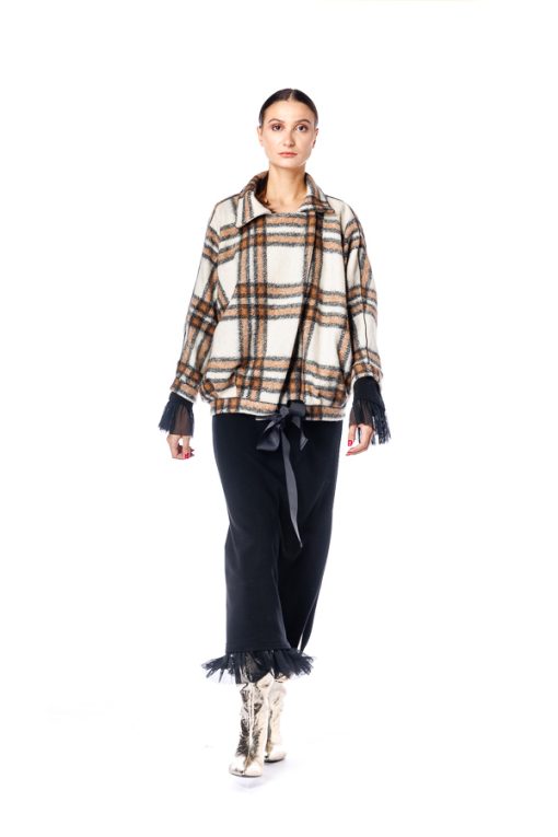 Jacheta oversize, bej carouri RVL