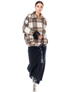 Jacheta oversize, bej carouri RVL