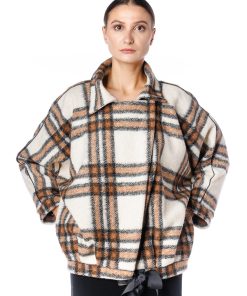 Jacheta oversize, bej carouri RVL