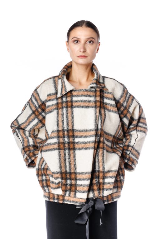 Jacheta oversize, bej carouri RVL