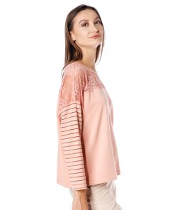 Bluza somon, cu dantela RVL