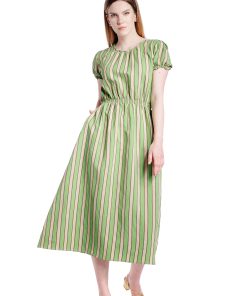 Rochie in verde dungi