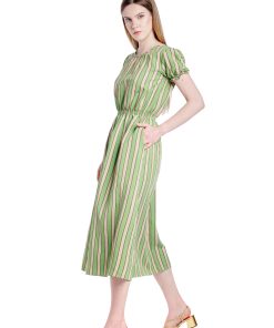 Rochie in verde dungi