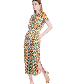 Rochie RVL verde din viscoza satinata