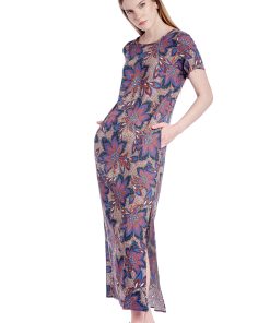 Rochie albastru/flori RVL