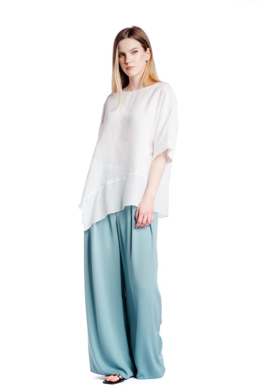 Bluza alba oversize din in RVL