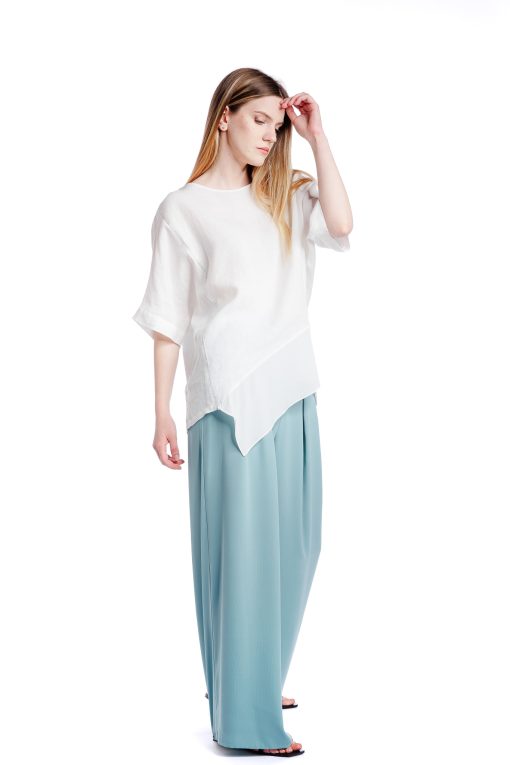 Bluza alba oversize din in RVL