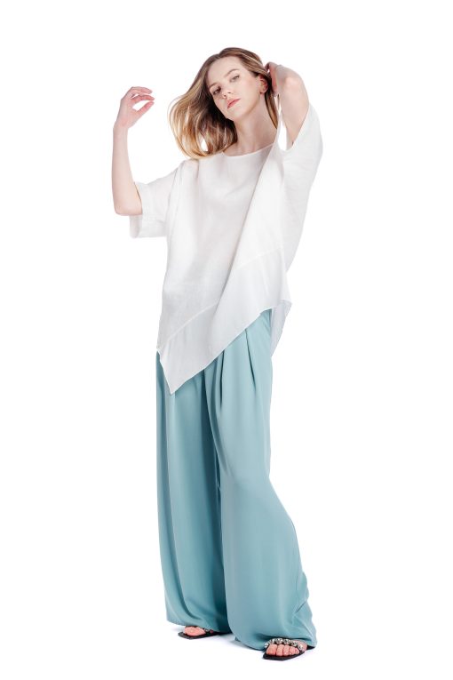 Bluza alba oversize din in RVL