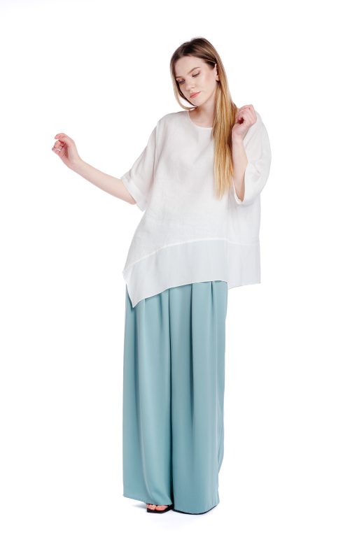 Bluza alba oversize din in RVL